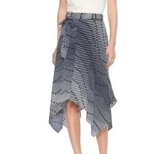 Banana Republic Blue White Polka Dot Handkerchief A-Line Fit Flare Skirt Size 2